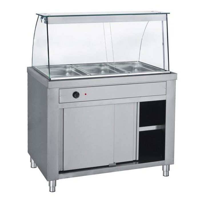 Bain Marie Electric Cu Dulap Si Vitrina X Gn Horeca Express