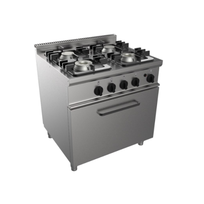 Masina de gatit pe gaz cu 4 arzatoare si cuptor GN2/1, 800x700mm