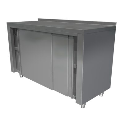 Masa de lucru tip dulap cu usi glisante si rebord, 1300x600mm