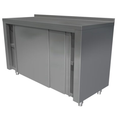 Masa de lucru tip dulap cu usi glisante si rebord, 1700x600mm