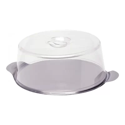 Tava din inox cu capac transparent pentru tort