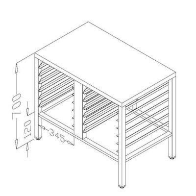 Suport cuptor 90x70cm, 12 tavi GN1/1