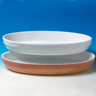 Vas oval colorat cu margini zimtate 32x20cm