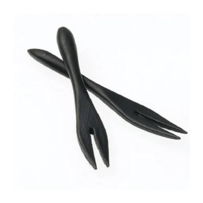 Furculita din lemn de bambus, neagra, 90mm