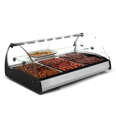 Vitrina calda orizontala tip Bain-Marie, 3 cuve GN1/1