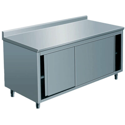 Masa de lucru tip dulap cu usi glisante si rebord, 2000x700mm