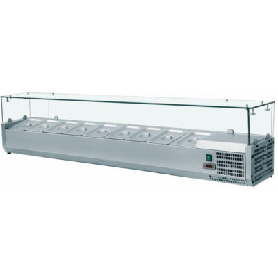 Vitrina frigorifica de banc 2000x395mm, 9 cuve GN1/3