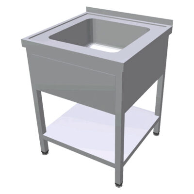 Chiuveta cu polita intermediara si rebord, 800x700mm