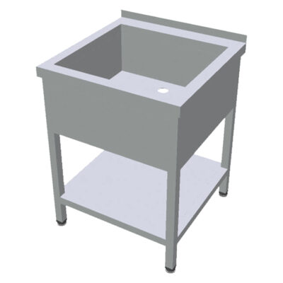 Chiuveta cu polita intermediara si rebord, 800x700mm