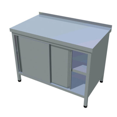 Masa de lucru tip dulap cu usi glisante si rebord, 1500x800x850mm