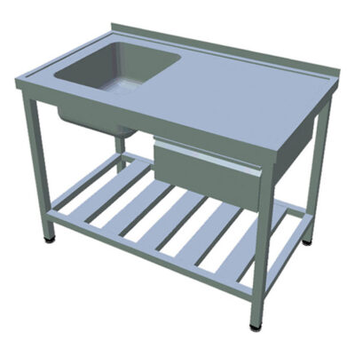 Masa de lucru cu chiuveta, sertar si grilaj 1600x700mm