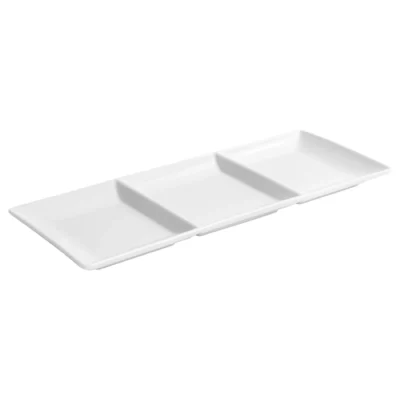 Platou cu 3 compartimente 32x15cm Ming Blanco