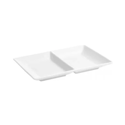 Platou cu 2 compartimente 20x13cm Ming Blanco