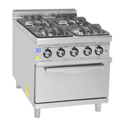 Masina de gatit pe gaz cu 4 arzatoare si cuptor, 800x700x850mm