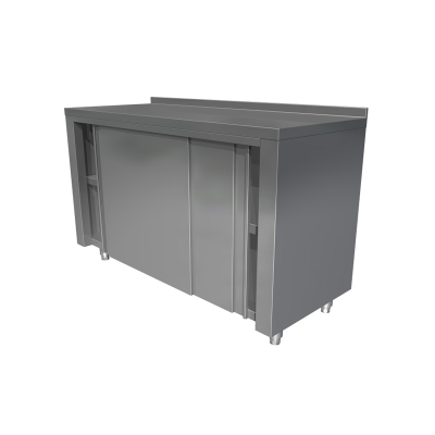 Masa de lucru tip dulap cu usi glisante si rebord, 1600x700mm