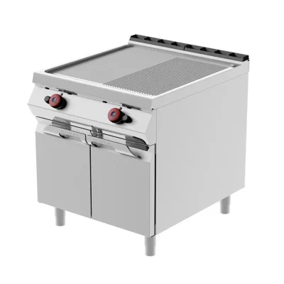 Fry top electric cu suprafata neteda si striata din inox, 800x900mm