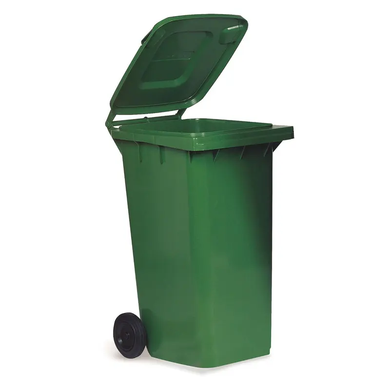Pubela de gunoi pentru colectarea selectiva a deseurilor, culoare verde, 120 litri